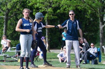 Softball single, first base. Softball single, first base.