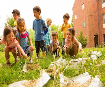 kids playing in nature