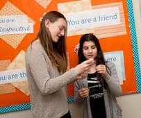 two girls in classroom